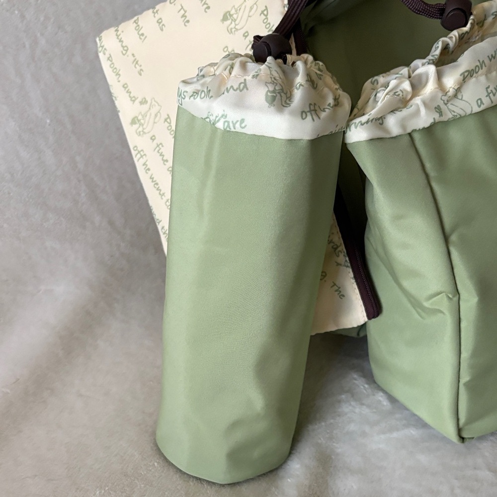 Disney Light Green 4 in 1 Winnie the Pooh Diaper Bag with Brown Trim - Picture 8 of 14